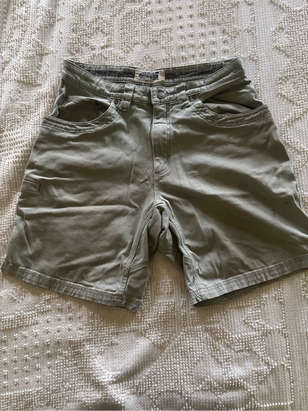 Men's Flat-Front Sage Green Utility Shorts